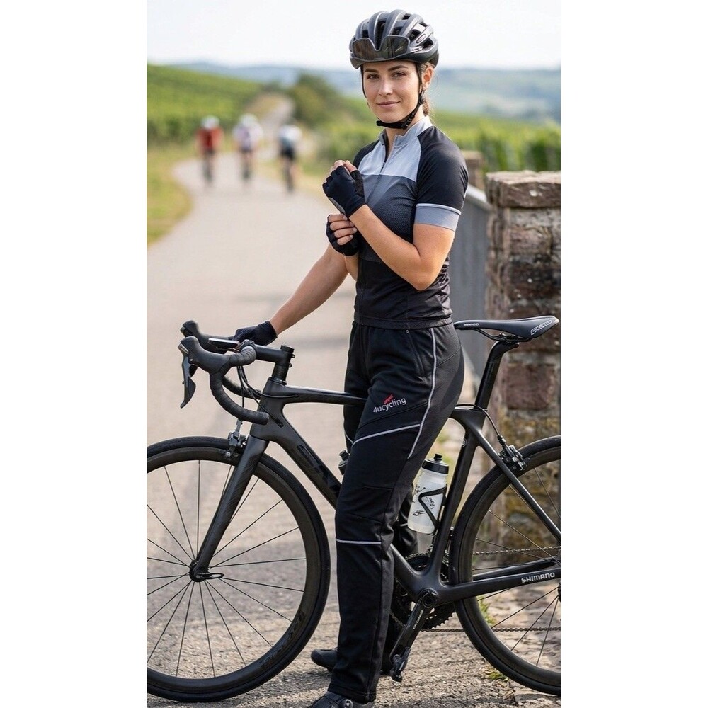4UCycling Winter Sports Cycling Pants - Black - L - Unisex